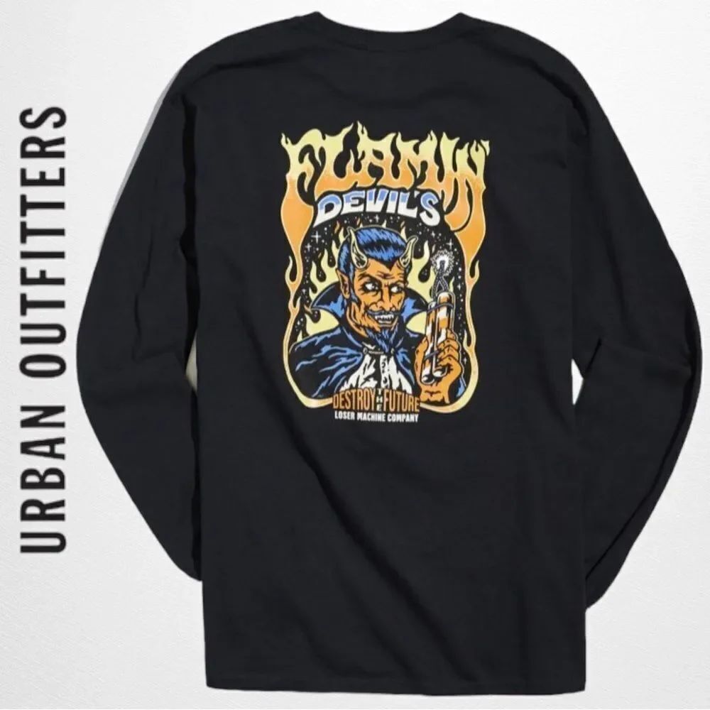 Loser Machine Dark Seas UO Urban Outfitters Flamin’ Devils Tee T-Shirt NEW M